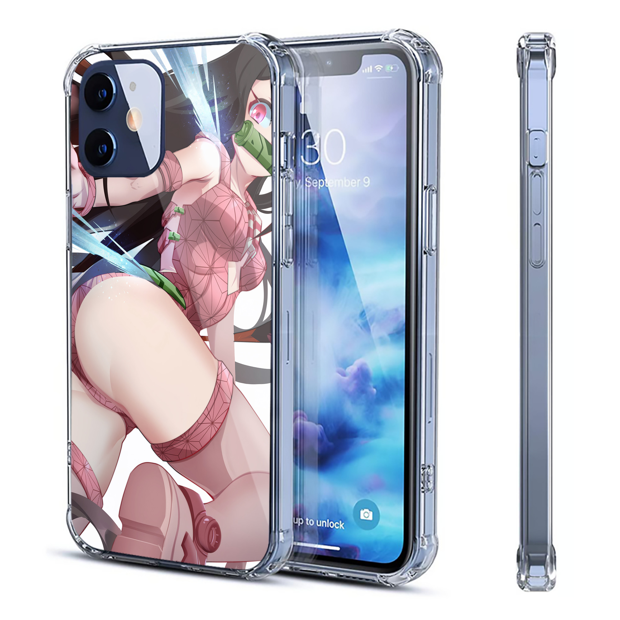 （画像用） 鬼滅の刃（きめつのやいば）竈門 禰󠄀豆子／かまど ねずこ Kamado Nezuko 【iPhone 12シリーズ対応】透明スマホケース（クリアソフトケース）